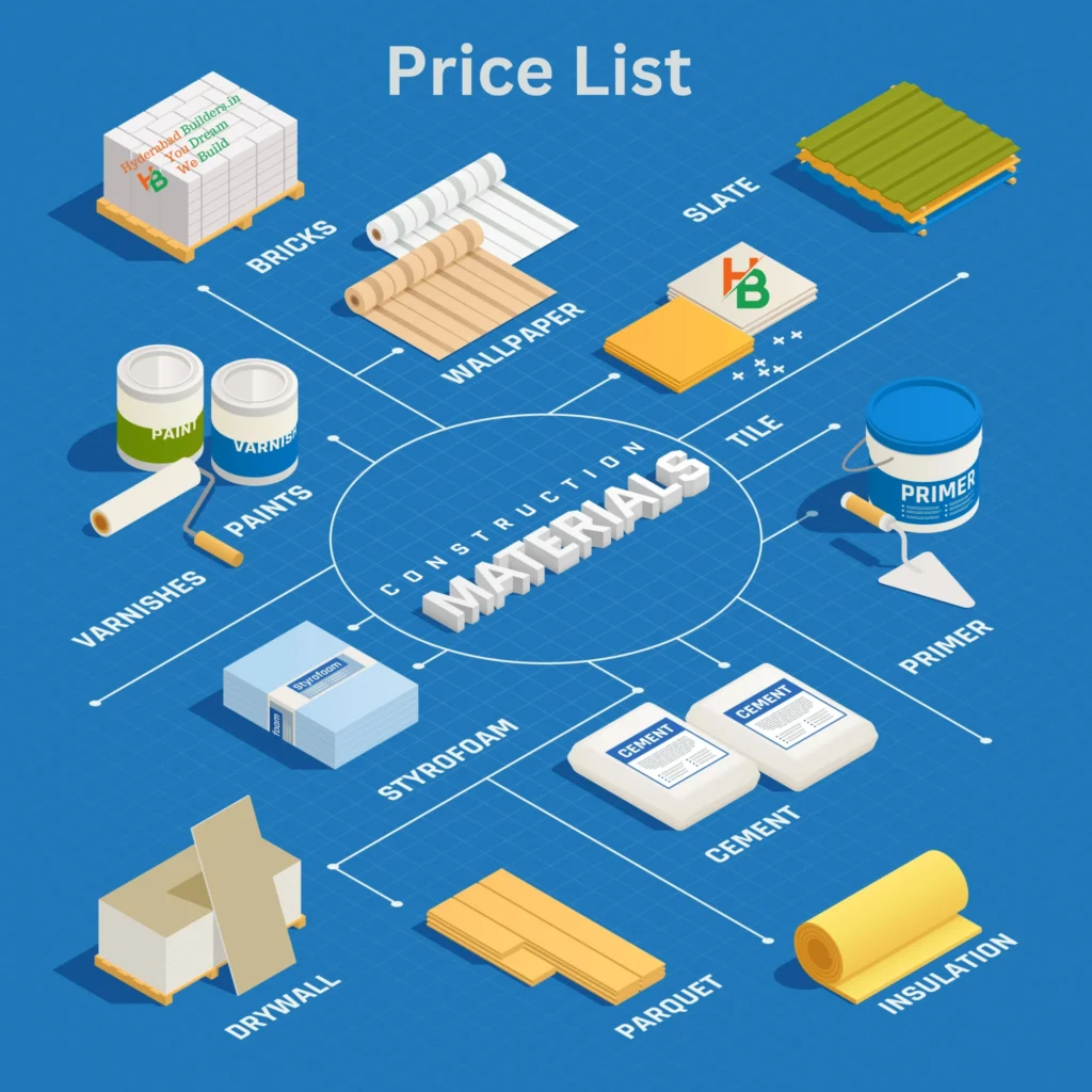 2024 Construction Building Materials Price List in India GST