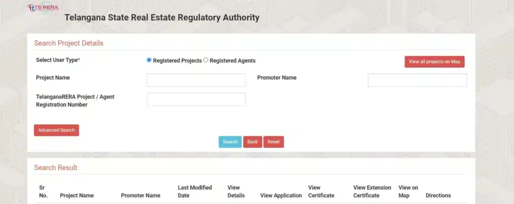 Ts Rera Registered projects