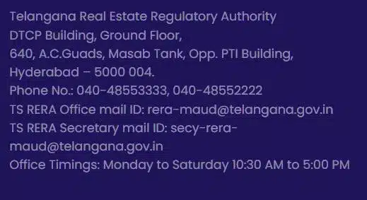 ts rera contact number 