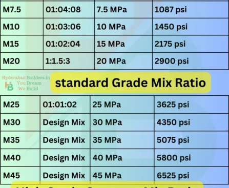 concrete Mix ratio design and strength PSI